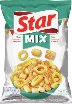 Star Snacks Porumb 90g – Mix Pizza, Cașcaval și Paprika