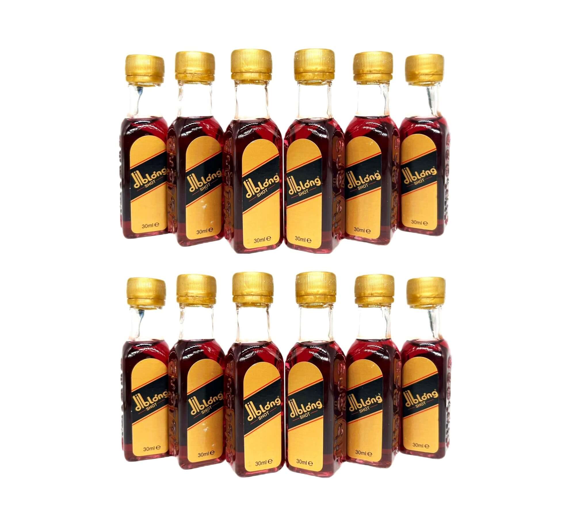 Set of 12 DIBLONG Power Shot 30 ml aphrodisiac drinks for men, designed to enhance sexual performance and vitality.