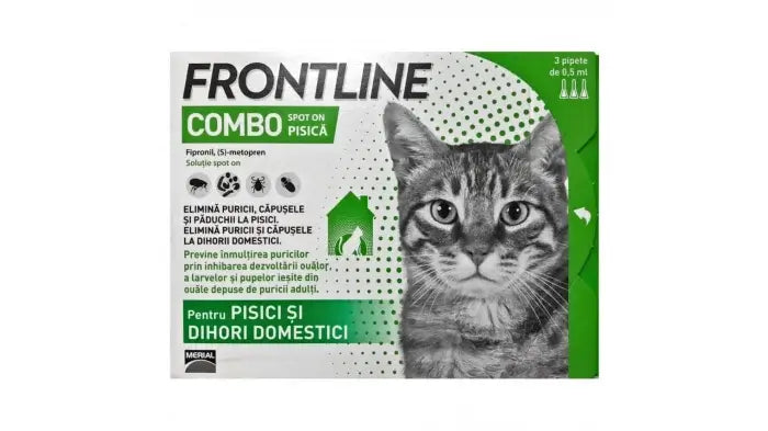 Frontline Combo Pisici – Protecție Purici și Căpușe 3 Pipete