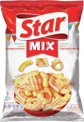 Star Snacks Porumb 90g – Mix Cașcaval, Bacon și Ketchup