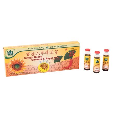 Ginkgo Biloba, Ginseng & Royal Jelly – 10 Ampoules