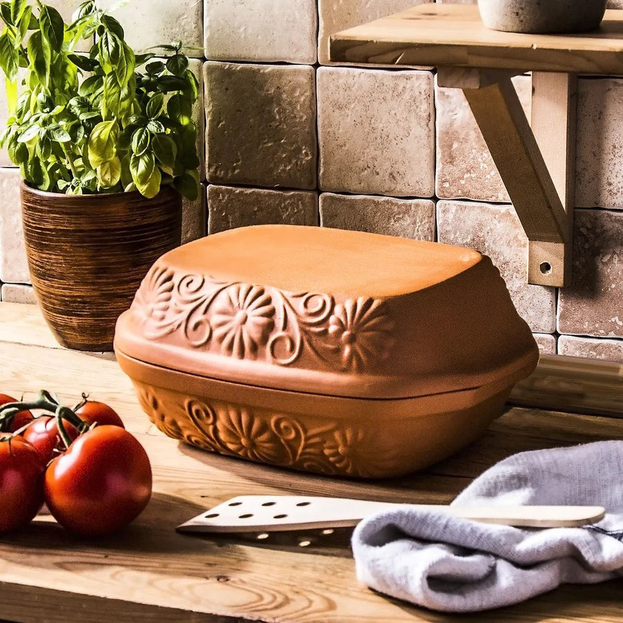 Vas roman din lut 3L cu capac – ideal pentru sarmale