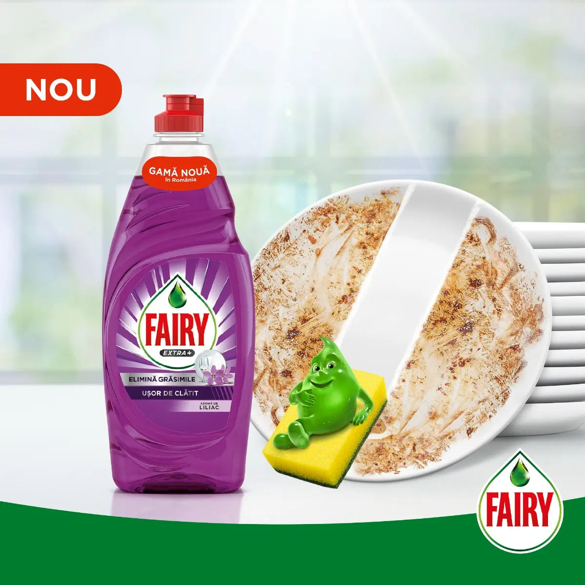 Detergent vase Fairy Extra+ Liliac 650ml – Curățare rapidă