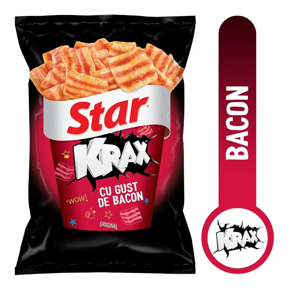 Snacks Star Krax Bacon 60g – Gust Crocant și Livrare Rapidă