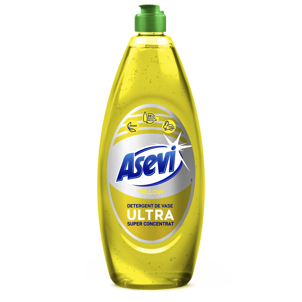 Detergent vase Asevi Yellow 650ml – Ultraconcentrat