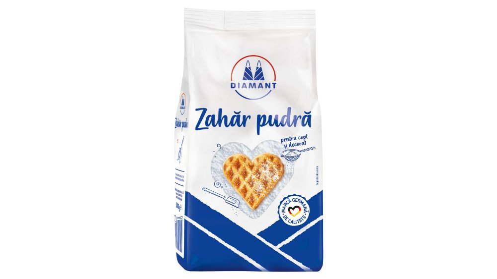 Zahăr pudră Diamant 500g – Fin și ideal pentru deserturi