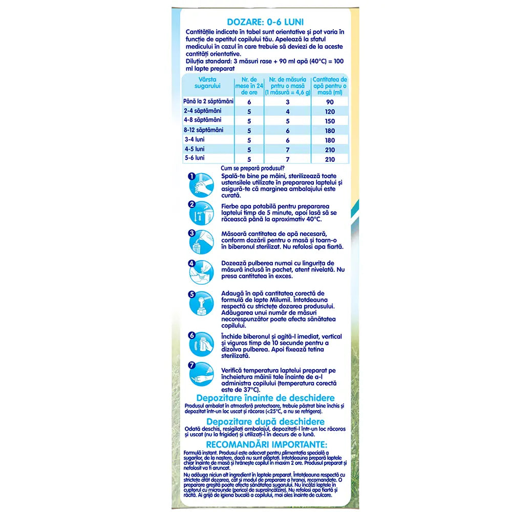 Milupa Milumil 1 – lapte pentru bebeluși 0-6 luni, 600g