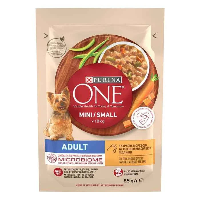 WET FOOD FOR DOG PURINA ONE MINI, 85 g, SMALL SIZE,ADULT, CHICKEN IN SOUS