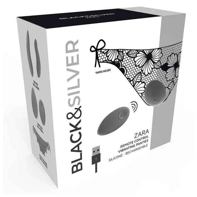 ZARA Black & Silver Vibrator – Remote & Lingerie Set