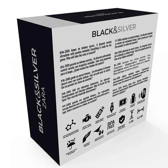 ZARA Black & Silver Vibrator – Remote & Lingerie Set