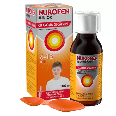 Nurofen Junior 6-12 years Strawberry Syrup 100ml – OTC Supplement