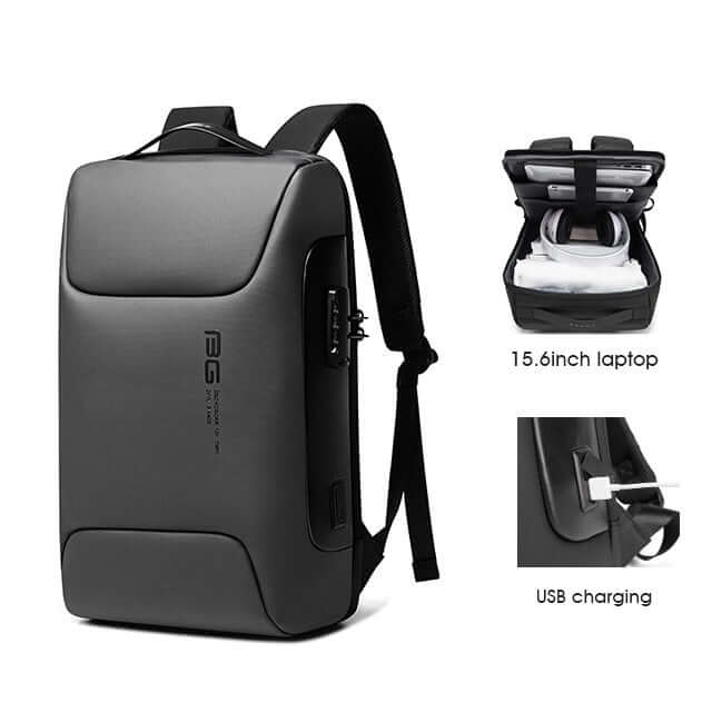 Bange 15.6" Laptop Backpack – Smart Casual, USB Charging Port, Gray - MAYONAL STORE