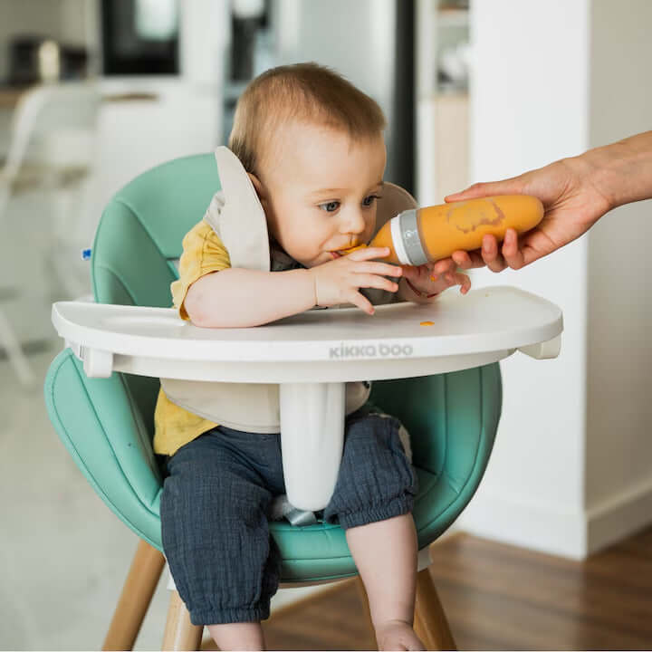 BABY Silicone spoon with Babysnugg tank, BPA Free, Portable, Beige - MAYONAL STORE