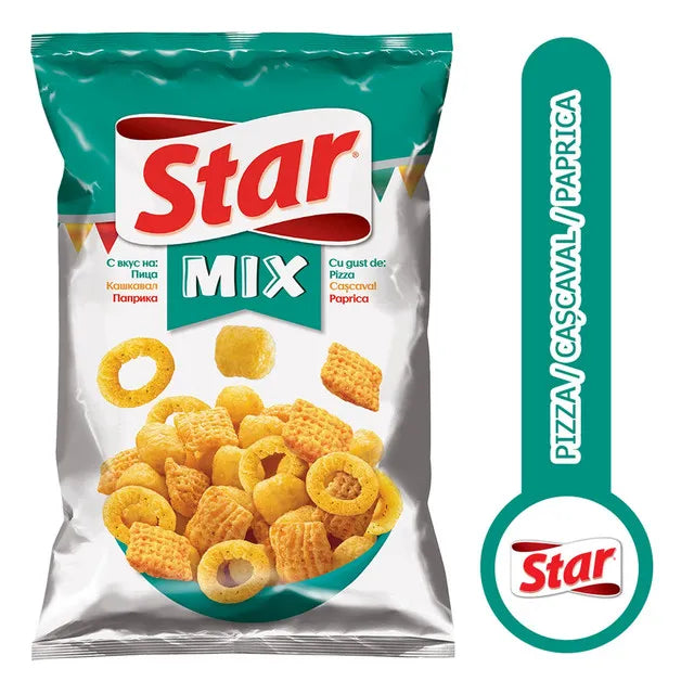 Star Snacks 90g – Mix Pizza, Cașcaval și Paprika